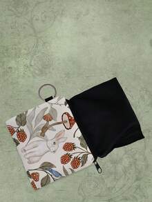 Pati Paints Fairycore 兔子&植物圖案拉鍊零錢包 - 彩色 - 查看 2