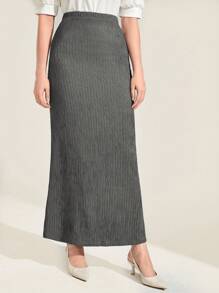 Mulvari High Waist Textured Rib-Knit Skirt