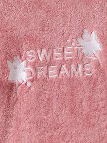 Cô gái Tween Thêu Chữ Flannel Bộ PJ Áo & Quần - Bụi hồng - Xem 5