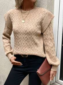 Chiquease Maglione monocolore manica a sbuffo 2 in 1