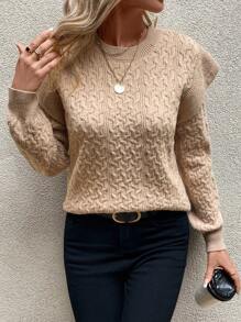 Chiquease Maglione monocolore manica a sbuffo 2 in 1