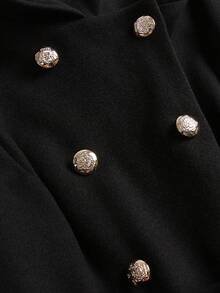 女士羊毛呢外套 - 黑色 - 查看 5