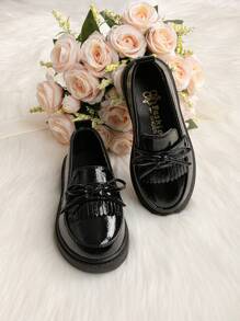1 Pair Fashion Party Style Girls Black Patent Leather Shoes, Popular Design - Black - View 2