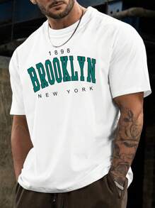 Manfinity Homme Nam Plus Đồ họa Chữ cái Áo thun - trắng - Xem 1