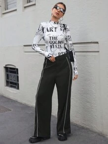 SHEIN Essnce Women's Wide Leg Suit Pants