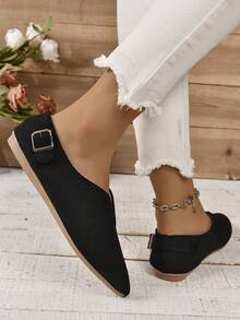 Kích thước lớn Giải trí Đúng mốt Cổ điển Giày đế bệt Của phụ nữ Giày phẳng - màu đen - Xem 2