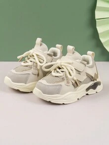 女童大童運動鞋,男童跑鞋,柔軟舒適厚底運動鞋,純色