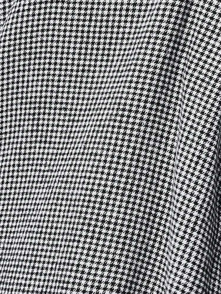 Plaid Print Buckle Front Overcoat Fall Cloth For Women