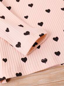 2pcs/Set Young Girl Valentine's Day Outfit