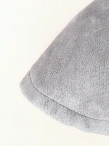 SHEIN Baby Girl Cartoon Elephant Design Hooded Poncho - Grey - View 3