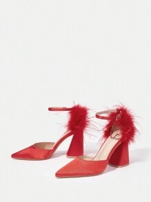 Women's High-Heeled Shoes - Red - View 1