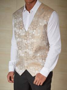 Manfinity AFTRDRK Men Plus Floral Print Waistcoat Without Shirt