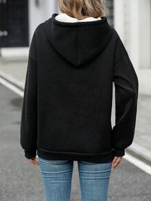 SHEIN LUNE Túi  Lót nhiệt Hoodie - màu đen - Xem 2