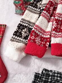 SHEIN Tween Girl 1pc Geo Print Hoodie - Multicolor - View 3