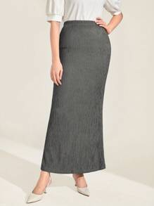 Mulvari High Waist Textured Rib-Knit Skirt