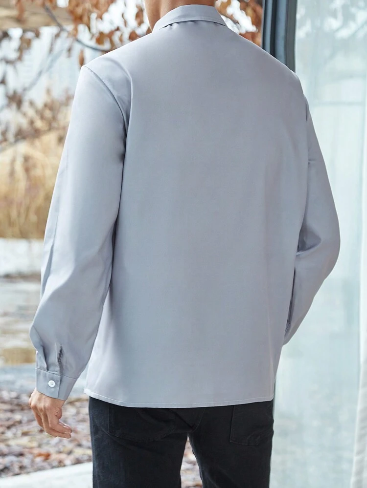 Men Plus Size Geometric Stripe Print Shirt