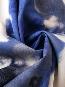 SHEIN Unity Plus Tie Dye Button Front Shirt Dress Fall Cloth For Women - Blue - View 4