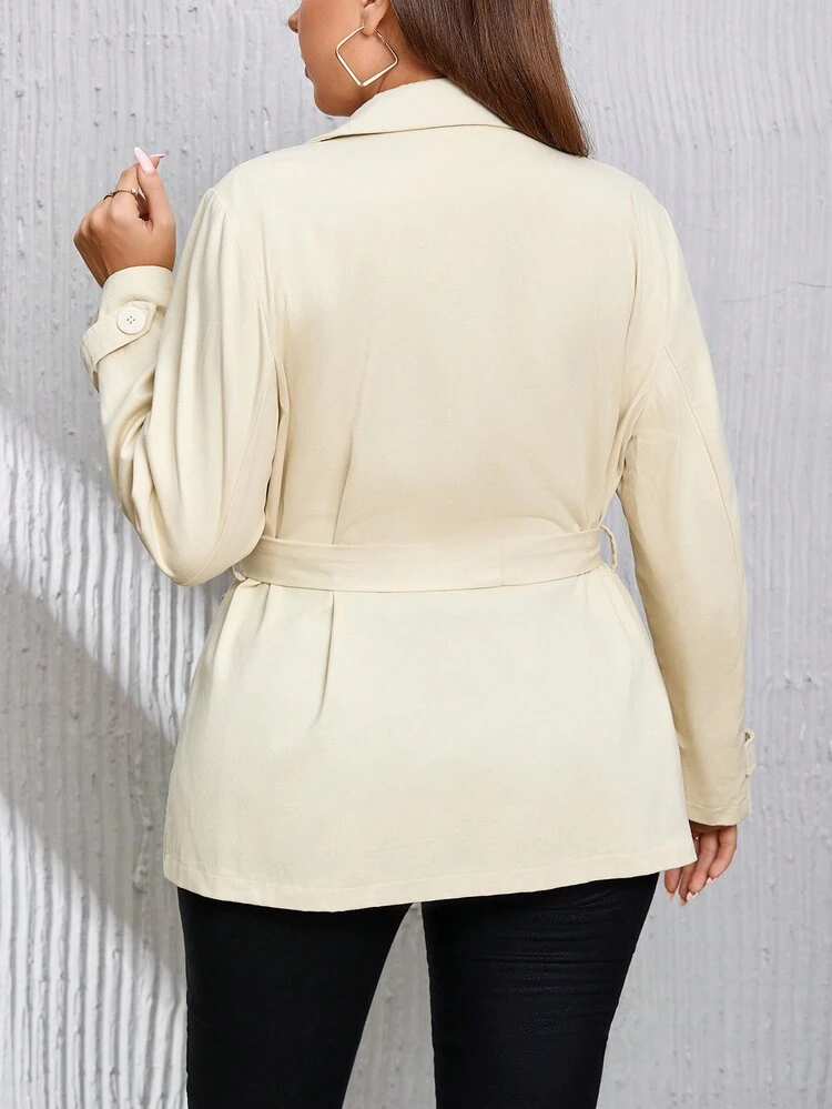 Plus Flap Pocket Belted Coat