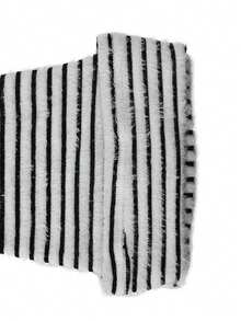 Autumn/Winter Knitted Striped High Stretch Pants, Furry Texture Slouchy Trousers