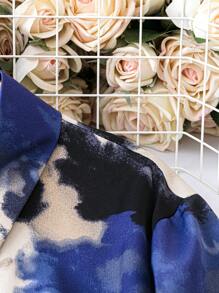 SHEIN Unity Plus Tie Dye Button Front Shirt Dress Fall Cloth For Women - Blue - View 3