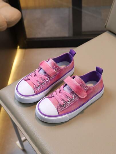 Comfortable Flat Casual Canvas Shoes For Kids, Non-slip Girls' Canvas Shoes