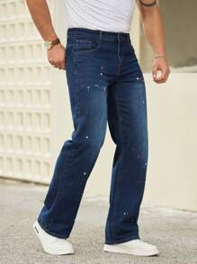 Manfinity Homme Men's Straight-leg Jeans With Side Pockets