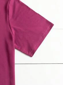 Calvaya Plus Christmas Print Tee - Burgundy - View 3