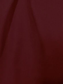 SHEIN LUNE Lapel Neck Belted Overcoat - Burgundy - View 7