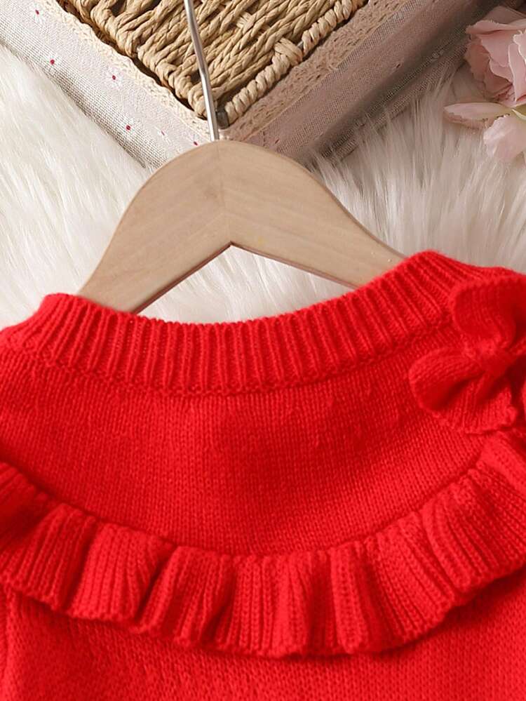 Baby Girl Ruffle Trim Sweater & Knit Skirt