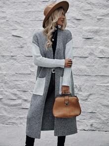 SHEIN LUNE 撞色落肩袖單釦開襟衫 - 彩色 - 查看 5