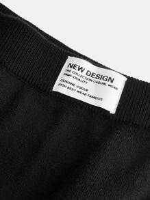 SHEIN Teenage Girls' Knitted Sweater Skirt With Elastic Waistband - Black - View 5