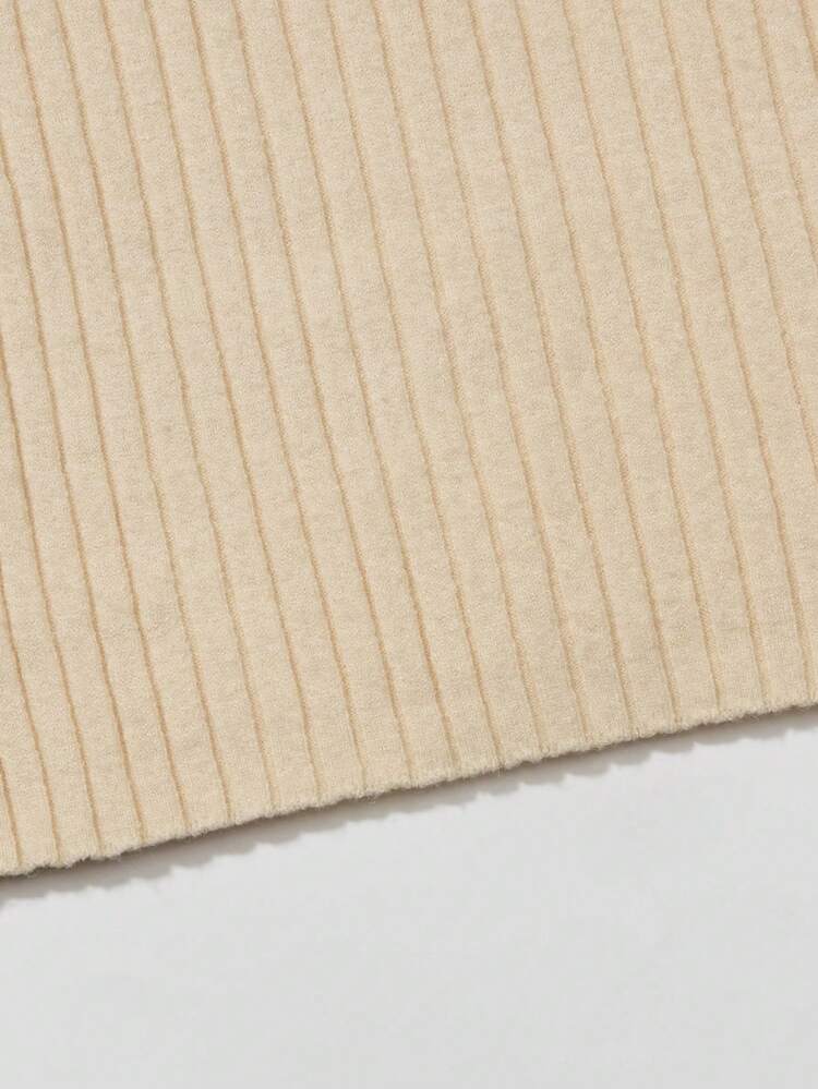 Mock Neck Ribbed Knit Top