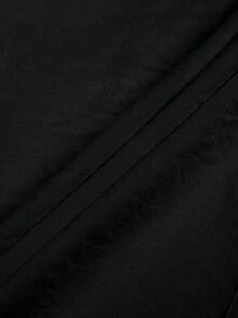 Solid Button Front Bishop Sleeve Shirt - Black - View 6