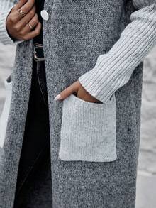 SHEIN LUNE 撞色落肩袖單釦開襟衫 - 彩色 - 查看 6