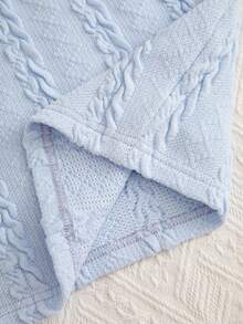 SHEIN EZwear Camiseta crop de cuello asimétrico - Celeste - Ver 5