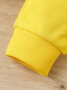 Baby Girl Solid Top & Zip Up Hoodie & Sweatpants