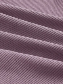 SHEIN EZwear 大圓領短款T恤 - 淺灰紫 - 查看 3