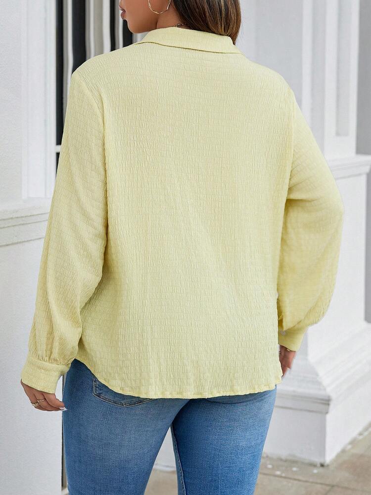 Plus Flap Detail Button Front Shirt