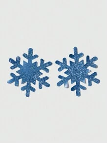 ROMWE 1對雪花形狀的乳頭貼 - 藍色 - 查看 2