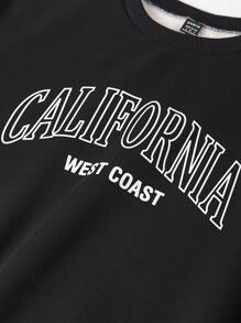 SHEIN Unity Đồ họa Chữ cái Lót nhiệt Áo nỉ - màu đen - Xem 6