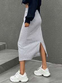 DAZY Eo dây rút Tách rời Váy - Xám - Xem 6