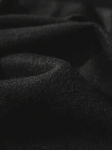 SHEIN EZwear Plus Size Floral & Letter Graphic Drawstring Thermal Lined Sweatshirt - Black - View 4