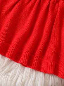 Baby Girl Ruffle Trim Sweater & Knit Skirt - Red - View 3