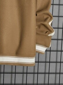 Manfinity Homme Lose Passform Herrenjacke Mit Kontrastierendem Seitennah-detail, Ohne Kapuze