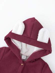 Đứa bé trai Nút phía trước Áo trùm đầu & Tổng thể Jumpsuit - Nhiều màu - Xem 3