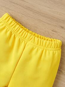 Baby Girl Solid Top & Zip Up Hoodie & Sweatpants