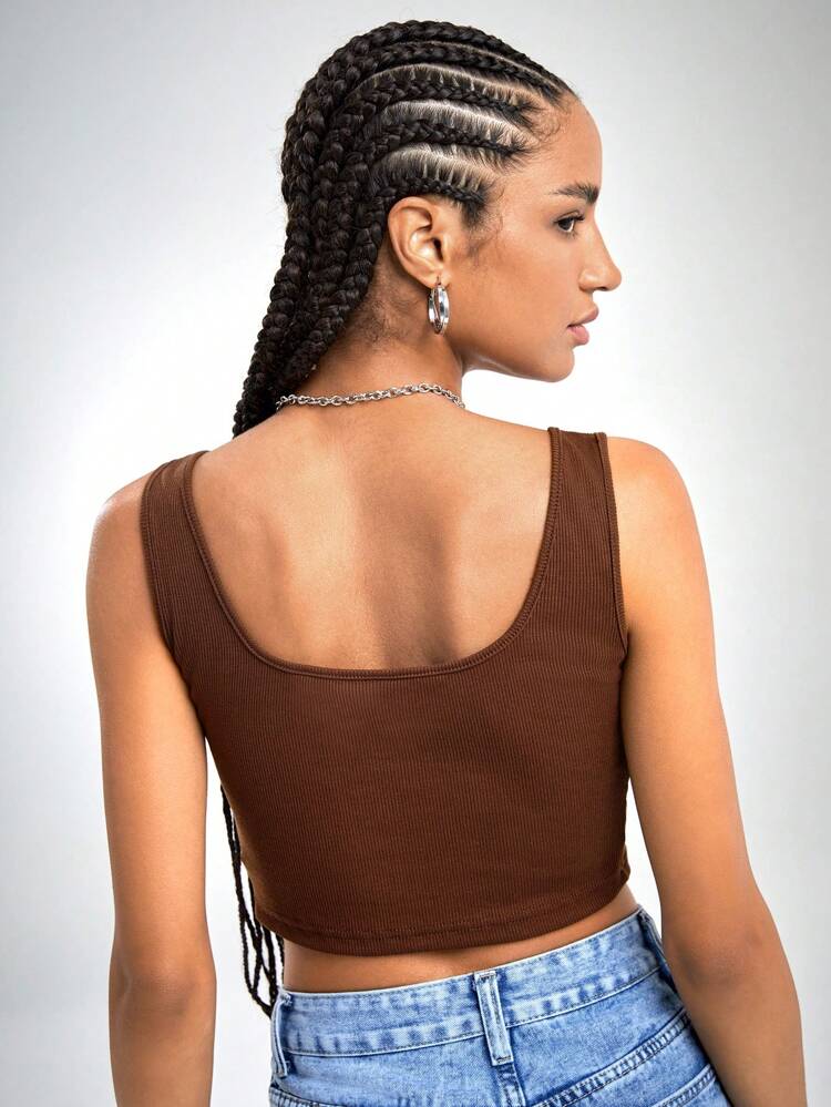 3pack Notch Neck Button Up Tank Top