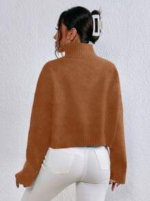 SHEIN LUNE Hoge hals Oversized Truien