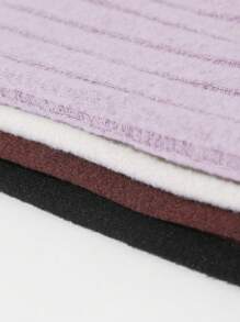 SHEIN Essnce 4入組素色條紋針織T恤 - 彩色 - 查看 3