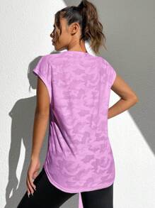 Easithlete 抽绳侧边运动背心健身背心健身房女式衬衫 - 粉色 - 查看 2